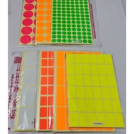 Square/Circle Self Adhesive Colour Label Sticker