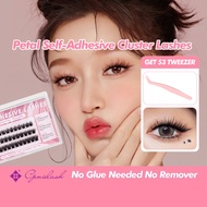 【Free tweezer】GENIELASH Self-Adhesive Eyelashes Glue Free False Eyelash Eye Lash | No Glue Cluster S