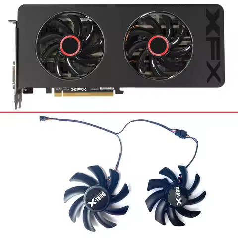 2PCS 85MM 4PIN FDC10H12S9-C FD7010H12S Dual Cooler Fan For Sapphire R9 270X 280X XFX R9 280X 390/390