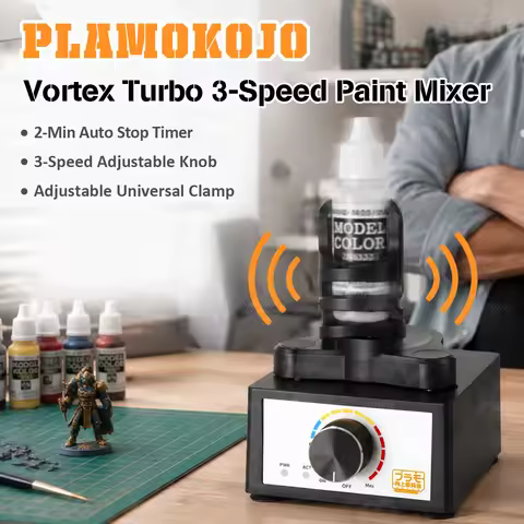 Plamokojo PMKJ020 3-Speed Paint Mixer Vortex Shaker for Acrylic Enamel Model Paint Bottles Hobby Too