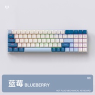 Miễn phí Sói K65 cơ khí tùy chỉnh eSports có dây cắm nóng trò chơi hai màu bàn phím trong suốt