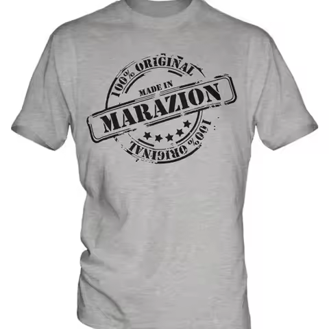 MADE IN MARAZION MENS T-SHIRT GIFT CHRISTMAS BIRTHDAY 18TH 30TH 40TH 50TH 60TH