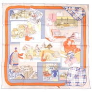 愛馬仕 Carre 70 L Elegance et le Confort en Automobile（車內舒適）絲巾，米色顏色1441 [二手] 愛馬仕