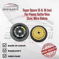 Tayar Spare Alza Passo Sette Vios Civic Wira Satria 15 & 16 Inci