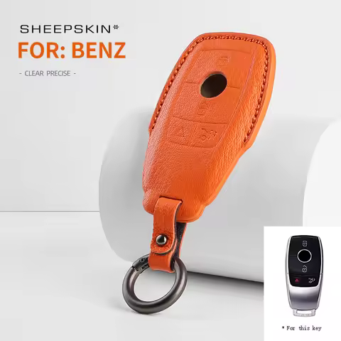 Sheepskin Car Key Case Cover For Mercedes Benz C E Class GLC gle gla Class 300L e300l E260 E350 A200