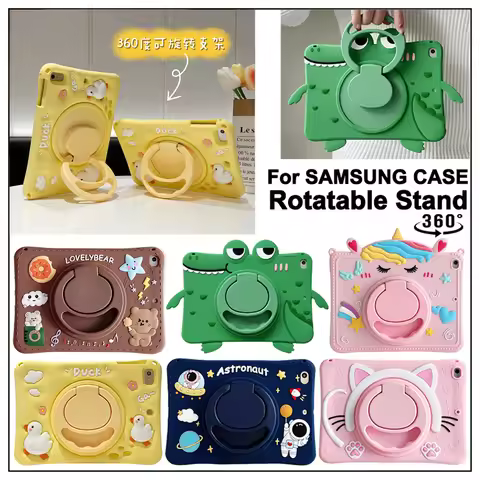 Kids Tablet Case for Samsung Galaxy Tab A8 A9 A9Plus Coque 360 Rotation Silicone Stand Cover for Gal