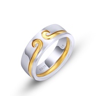 Fashion Women Ladies Gold Hoop Finger Band Ring 2 in 1 Wedding Promise Finger Band Ring Jewelry