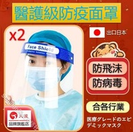 (2個裝) 出口日本高品質 醫護成人面罩 防飛沬 防霧 防疫 防護