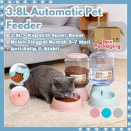 3.8L Pet Automatic Feeder Dog Cat Water Dispenser auto pet feeder Anjing Kucing Makanan Food Auto Dr