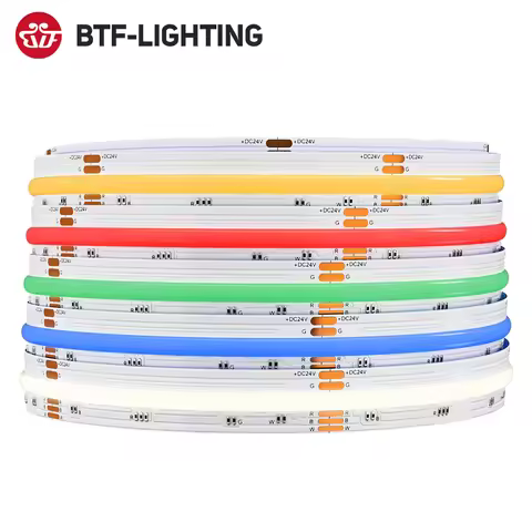 FCOB RGBW LED Strip Light 5pin 12mm DC12V 24V 896 LED Flexible FOB RGBCW COB RGBWW Lights High Densi