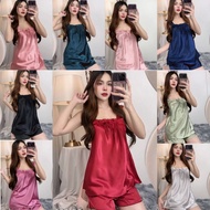 Sleeveless Hanging Neck Top + Satin Shorts Loose Clothes Convenient To Wear And Remove Lightweight G