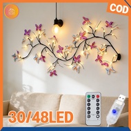 DIY Ambient Lamp Tree Lamp Wall Mounted Ambient Lamp Peach Blossom Room Lamp Bedroom Lamp USB Remote