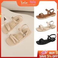YOTO Summer Sandals For Women Comfortable Lace-Up Versatile Outdoor Wear Flat Sandals