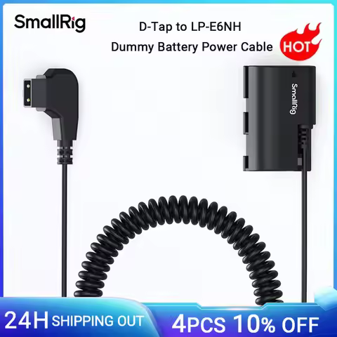 SmallRig D-TAP to LP-E6NH Dummy Battery LP-E6NH Coiled Power Cable for Canon R5/R5 C/R6/R7/R/5D II/I