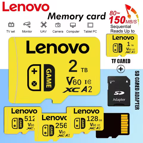 Lenovo 2TB SD Memory Card 1TB 512GB 256GB A2 U3 Micro TF SD Card 128GB High Speed MLC TF Card For Ni