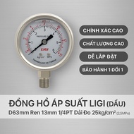 AM AM | LIGI Pressure Gauge (Oil) D63mm Thread 13mm 1/4PT Measuring Range 25kg/cm2 (2.5MPa)