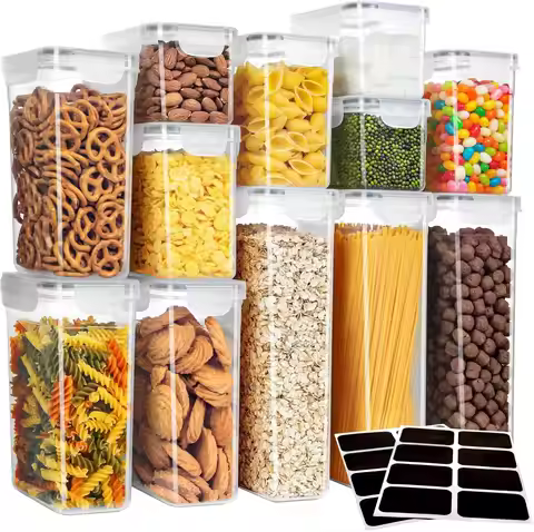 12 Pack Airtight Food Storage Container Set, BPA Free Kitchen Pantry Organization, Kitchen Canisters