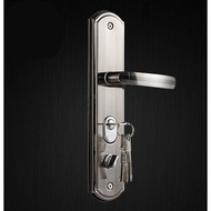AT-🎇Stainless Steel Door Lock Indoor Door Lock Bedroom Solid Wood Door Lock Anti-Theft Door Handle Door Handle235Hole.ZM