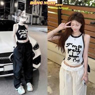 MK_ Personality Outfit set, Streetwear Outfit, Cute summer Outfit set with crop top camisole with bo