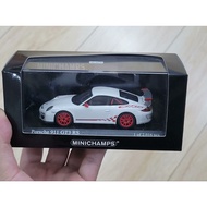 Mini Cut 1/43 Alloy Car Model Porsche Porsche 911 997.2 gt3rs White Red Wheel Red Latte Overall Appe