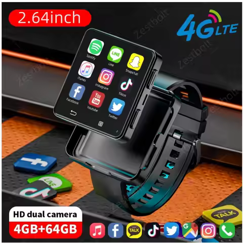 S998 4G Smart Watch Android 11.0 OS Smartwatch 2.64 inch Large Screen 480*480 MTK6739 500W Dual Came