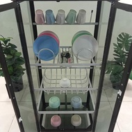 LP 422 60X40X130 B LEMARI RAK PIRING ALUMINUM 20U COKLAT TUA FULL KACA RIBEN 3 MM BELAKANG KECIL SIM