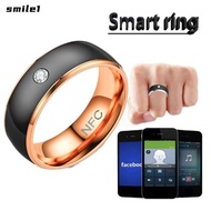 SMILE NFC Smart Ring, Stainless Steel Multifunctional Finger Digital Ring, Creative Wearable Connect