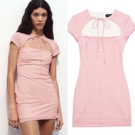 Pink Grid Mini Dress 75133