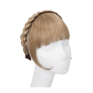 Bangs Synthetic Headband Bangs Extension Fake Hair Blunt Fringe with Long Sides for Women Natural Fa