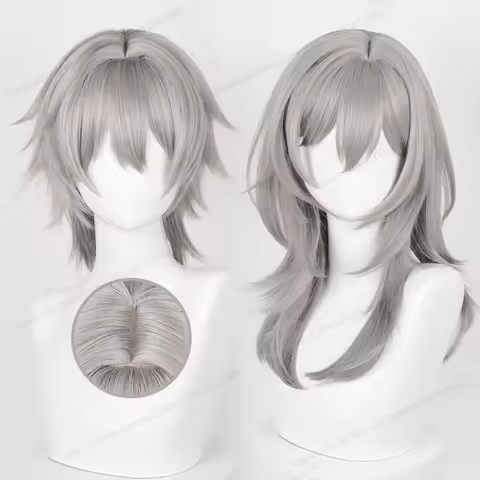 HSR Trailblazer Cosplay Wig Gray Gradient Hair Cosplay Anime Game Heat Resistant Synthetic Wigs