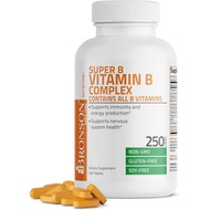 Bronson Vitamin B Complex (Vitamin B1, B2, B3, B6, B9 - Asid Folik, B12), 250 Tablet