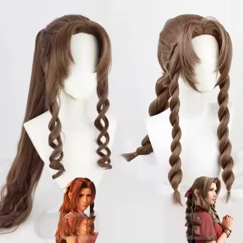 Final Fantasy VII Aerith Cosplay Wig Remake Version Heat Resistant Hair