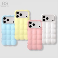 Ins Macaron Solid Color Plaid Shock-resistant Case Suitable for iPhone 17 16 15 14 Pro Max i15 i16 1