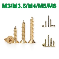 H68 Brass Cross Countersunk Head Self-Tapping Screws Pure Copper Wood Screws All Copper Flat Head Se