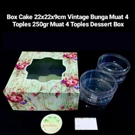 5 pcs Vintage Cake Box Flower Cardboard Sponge Cake Packaging Jar Box 250gr contains 4 Packaging Ham