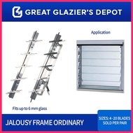 ✒ ✌ ◪ Jalousie Frame Ordinary 11 Blades - 16 Blades for Louver Window 1 Pair Mill Finished Aluminum