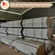 Gi Galvanised Round Post Tiang Bulat 60mm (OD) Untuk Pagar Brc Roll Top Security Fence Anti Climb Use Pagar Tiang Rumah