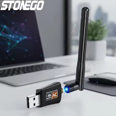 AC600 Dual Band WiFi Adapter USB Wireless Dongle for PC Mac Linux 2.4G 5GHz with Antenna Support Win