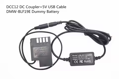 DMW-BLF19E Battery Adapter DMW DCC12 DC Coupler + USB Power Cable for Panasonic Lumix DMC-GH3 DMC-GH