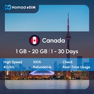 Nomad eSIM Canada | 1GB-20GB | 1-30 Days | 5G Canada Travel eSIM