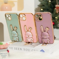 Lazy Person Holder Casing Vivo V25 V25e V23 5G V23e V21 V21e V20 Pro Luxury Cute 3D Rabbit Plating Soft Silicone Phone Case