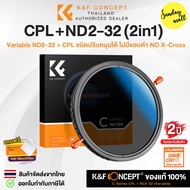 K&F ฟิลเตอร์ 2in1 CPL + ND2-32 Filter Nano-C Series Multicoat 18 Layers ลดแสงสะท้อน&แสงเข้าหน้าเลนส์