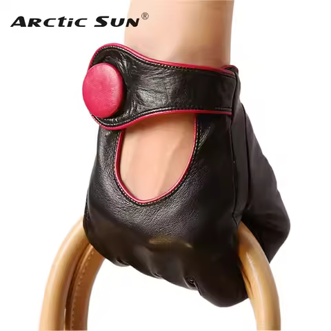 Sale Fashion Women Sheepskin Gloves Genuine Leather High Quality Elegant Lady Five Fingers Driving G