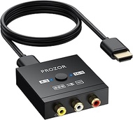 PROZOR AV to HDMI Adapter RCA to HDMI Converter 16:9/4:3 Conversion with 50cm/1.5ft HDMI Cable for W