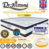 (Limited Deal) Dr.Alstone Smart Chiropractic Spring Mattress Tilam + FREE PILLOWS (King/Queen/S.Sing