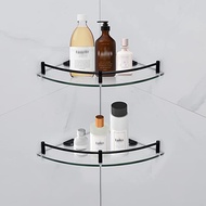 (MHKP) Bathroom Shelves, Bathroom Glass Corner Shelf Wall Mounted ,Tempered Glass Shelf for Storing Shower Gel/Soap
