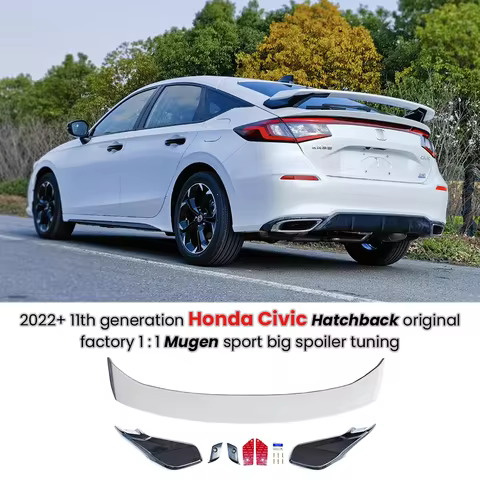 Mugen Spoiler For Honda Civic Hatchback 11th Generation 2022+ Glossy Sport Body Kit rear Spoiler Hon