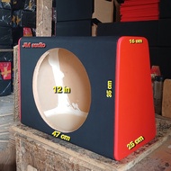 Box subwoofer mobil 12inch universal bahan full MDF 18mm, lapis kulit 