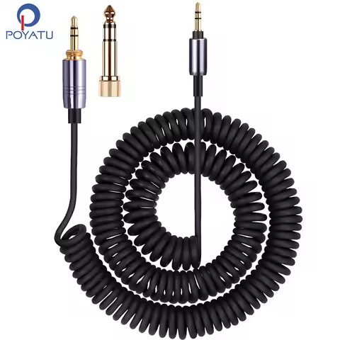 Poyatu ATH-M50xBT Spring Relief Coiled Cable for Audio-Technica ATH-M50xBT2 M50xBT ATH-SR50BT Headph
