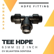 Tee HDPE 2" Inch 63mm Tee Compression Fitting HDPE Pipe Connection